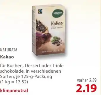 basic Naturata Kakao 125 g Packung Angebot