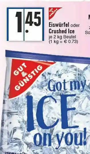 E-Center Gut & Günstig Eiswürfel Oder Crushed Ice Angebot