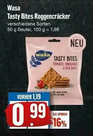 Edeka Wasa Tasty Bites Roggencräcker Angebot