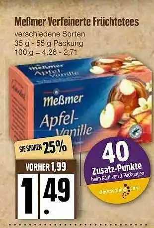 Edeka Meßmer Verfeinerte Früchtetees Angebot