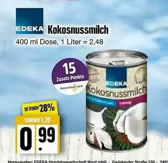 Edeka Frischemarkt Edeka Kokosnussmilch Angebot