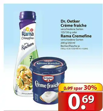 Famila Nord Ost Dr. Oetker Creme Fraiche Oder Rama Cremefine Angebot