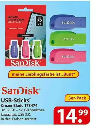 Famila Nord Ost Sandisk Usb-sticks Cruzer Blade 173474 Angebot