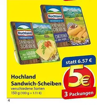 Famila Nord Ost Hochland Sandwich-scheiben Angebot