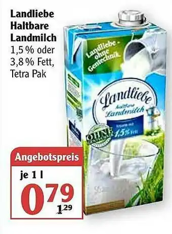 Globus Landliebe Haltbare Landmilch Angebot