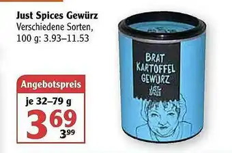 Globus Just Spices Gewürz Angebot