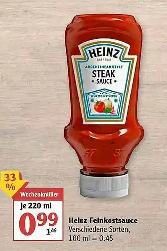 Globus Heinz Feinkostsauce Angebot