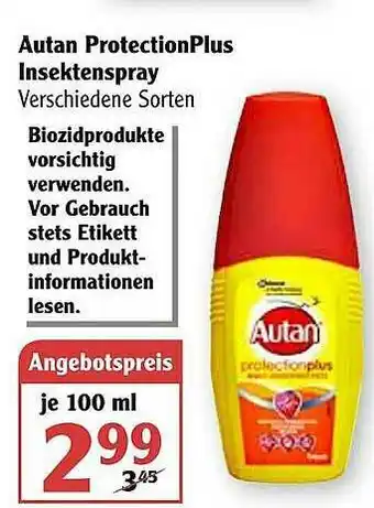 Globus Autan Prottection Insektenspray Angebot