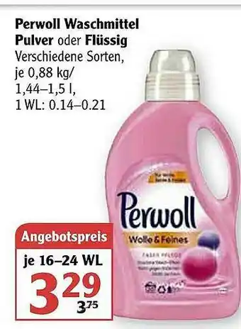 Globus Perwoll Waschmittel Pulver Oder Flüssig Angebot