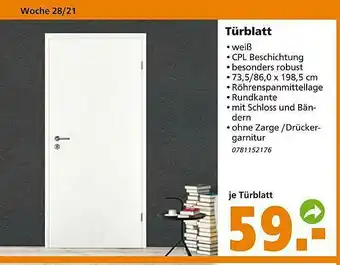 Globus Baumarkt Türblatt Angebot