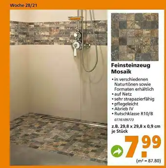 Globus Baumarkt Feinsteinzeug Mosaik Angebot