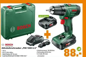 Globus Baumarkt Bosch Akkubohrschrauber „psr 1800 Li-2” Angebot