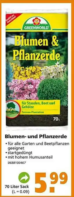 Globus Baumarkt Blumen- Und Pflanzerde Greenworld Angebot