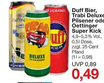 Jawoll Duff Bier, Trabi Deluxe Pilsener Oder Oettinger Super Kick Angebot