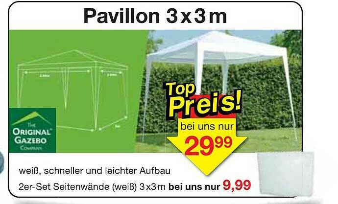 Pavillon 3x3 M Angebot bei Jawoll