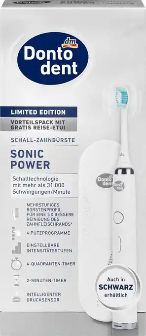 dm drogerie Dontodent elektrische schallzahnbürste sonic power mit gratis travelcase Angebot