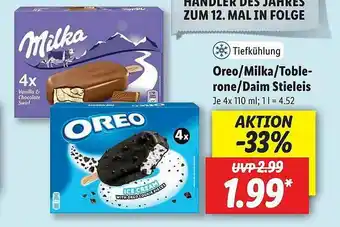 Lidl Oreo Milka Toblerone Daim Stieleis Angebot