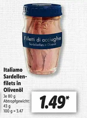 Lidl Italiamo Sardellen-filets In Olivenöl Angebot