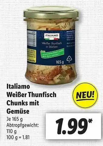 Lidl Italiamo Weißer Thunfisch Chunks Mit Gemüse Angebot