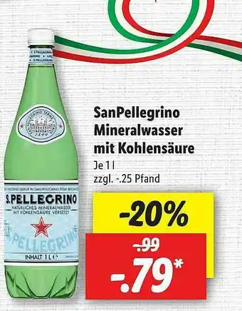 Lidl Sanpellegrino Mineralwasser Mit Kohlensäure Angebot