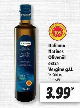 Lidl Italiamo Natives Olivenöl Extra Vergine G.u. Angebot