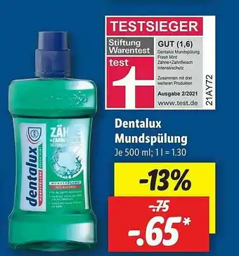 Lidl Dentalux Mundspülung Angebot