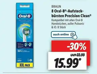 Lidl Braun 8 Oral-b -aufsteck-bürsten Precision Clean Angebot