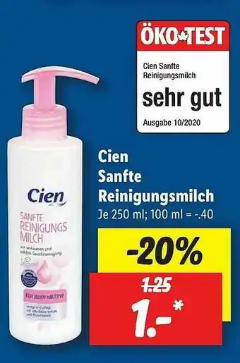 Lidl Cien Sanfte Reinigungsmilch Angebot
