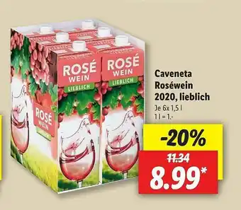 Lidl Caveneta Roséwein 2020 Lieblich Angebot