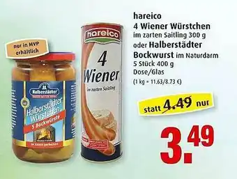 Markant Hareico 4 Wiener Würstchen Oder Halberstädter Bockwurst Angebot