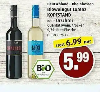 Markant Bioweingut Lorenz Kopfstand Oder Urschrei Angebot