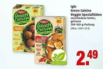 Markant Iglo Green Cuisine Veggie Spezialitäten Angebot