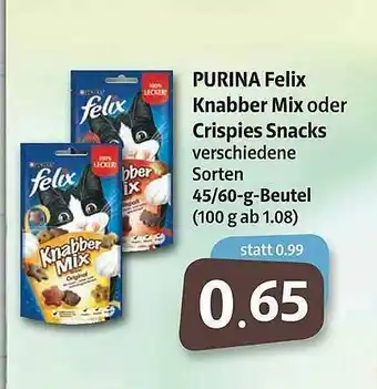 Markant Markt Purina Felix Knabber Mix Oder Crispies Snacks Angebot