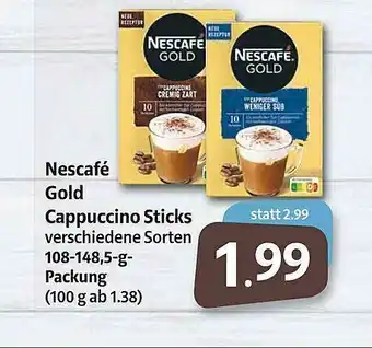 Markant Markt Nescafé Gold Cappuccino Sticks Angebot