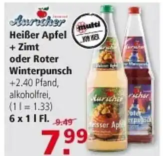 Multi Markt Auricher heißer apfel + zimt oder roter winterpunsch Angebot