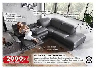 Uni Polster Ecksofa mit relaxfunktion Angebot