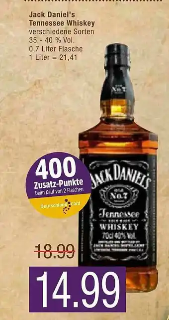 Marktkauf Jack Daniel's Tennessee Whiskey Angebot