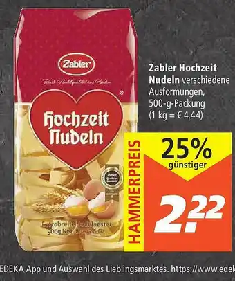 Marktkauf Zabler Hochzeit Nudeln Angebot