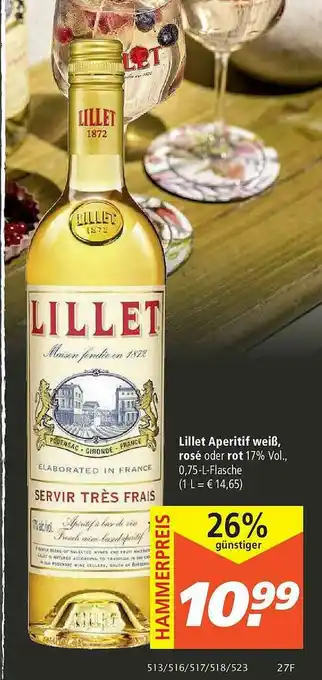 Marktkauf Lillet Aperitif Weiß Rosé Oder Rot Angebot