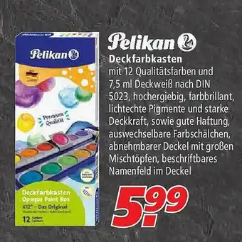 Marktkauf Pelikan Deckfarbkasten Angebot