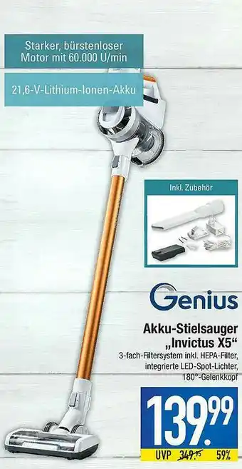 Marktkauf Genius Akku-stielsauger „invictus X5” Angebot