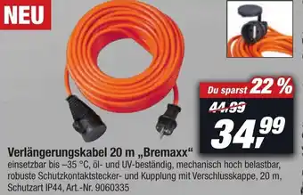 toom Baumarkt Verlängerungskabel 20 m ,,Bremaxx" Angebot