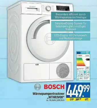 Marktkauf Bosch Wärmepumpentrockner „wth83v00” Angebot