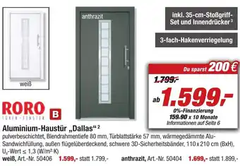 toom Baumarkt Roro Aluminium Haustür ,,Dallas" Angebot