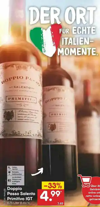 Netto Marken-Discount Doppio Passo Salento Primitivo Igt Angebot