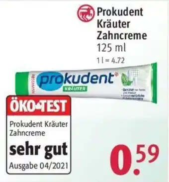 Rossmann Prokudent Kräuter Zahncreme 125 ml Angebot