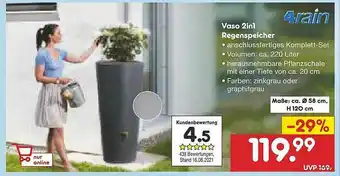 Netto Marken-Discount Vaso 2in1 Regenspeicher 4rain Angebot