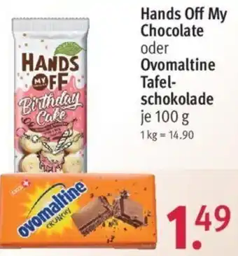 Rossmann Hands Off My Chocolate oder Ovomaltine Tafelschokolade 100 g Angebot