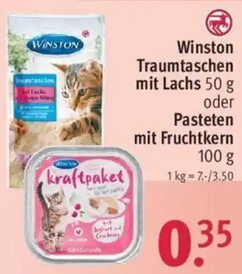 Rossmann Winston Traumtaschen mit Lachs 50 g oder Pasteten mit Fruchtkern 100 g Angebot