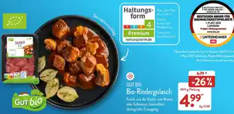 Aldi Nord Gut Bio Bio-Rindergulasch 400 g Packung Angebot